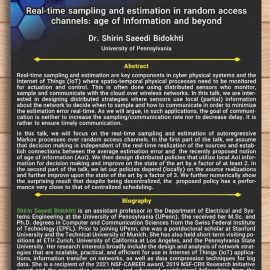 دومین نشست تخصصی گروه الگوریتم و محاسبات دانشگاه تهران با عنوان Real-time Sampling and Estimation on Random Access Channels